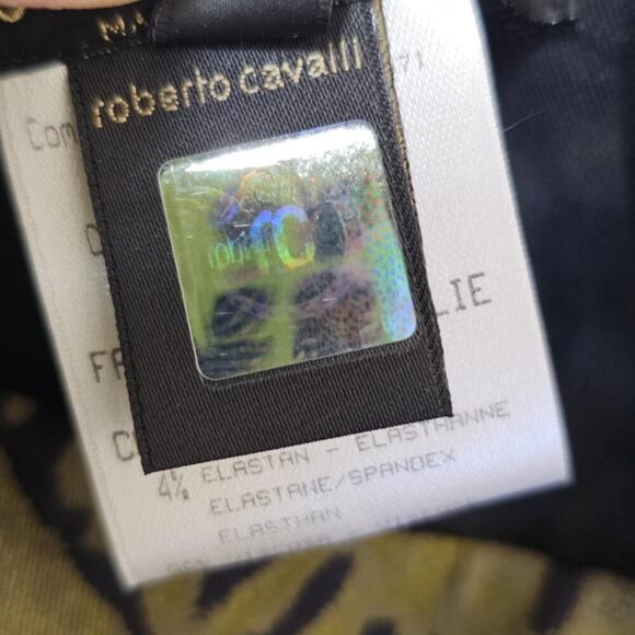 Roberto Cavalli Vintage Knee Length Skirt Signed Print Green Black Size S - Picture 11 of 14